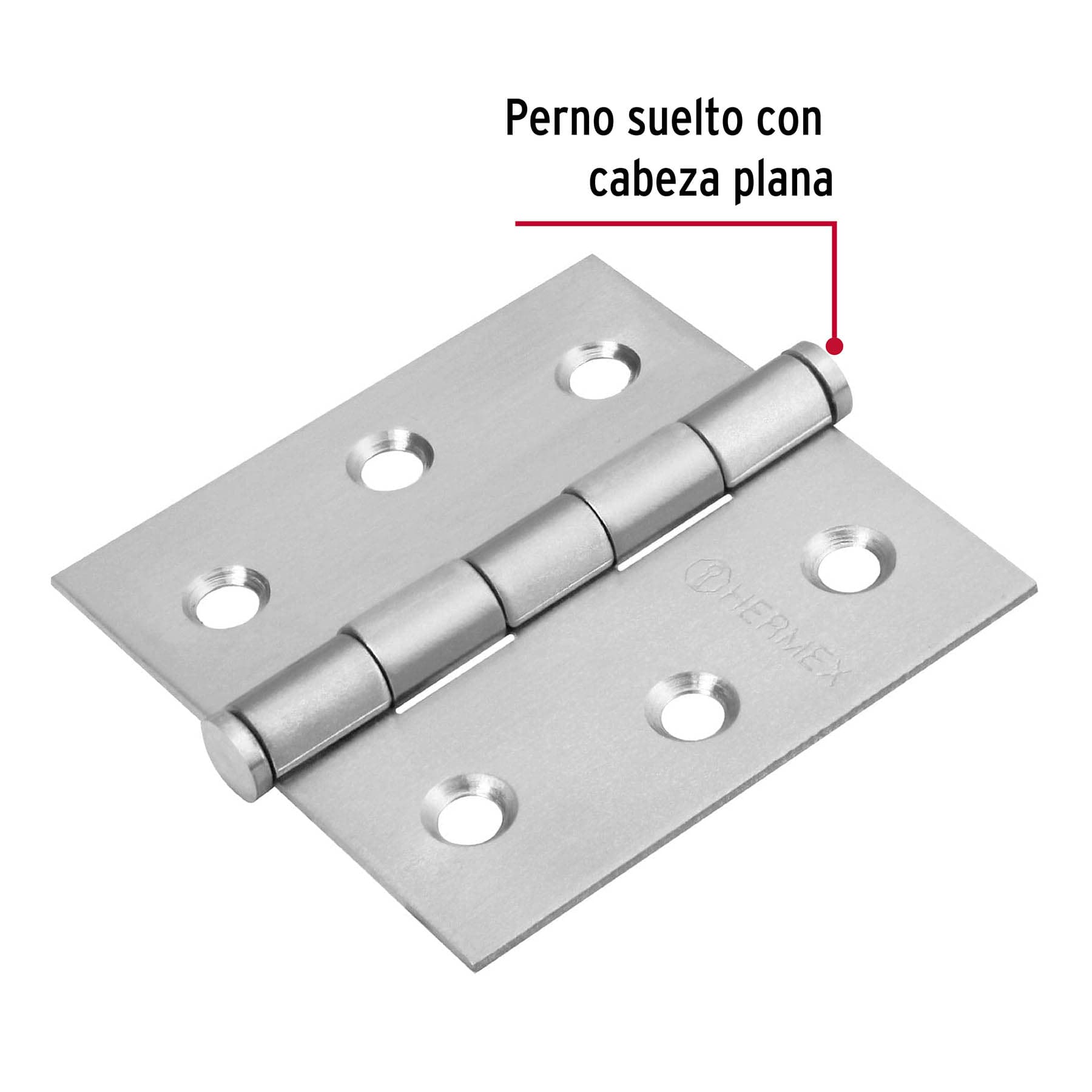 Bisagra cuadrada 2-1/2' acero inox, cabeza plana, Hermex BC-254P 43226 MM00