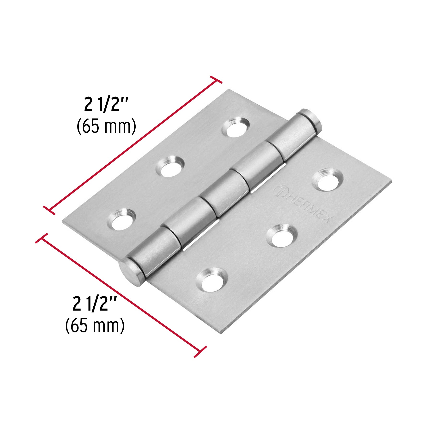 Bisagra cuadrada 2-1/2' acero inox, cabeza plana, Hermex BC-254P 43226 MM00