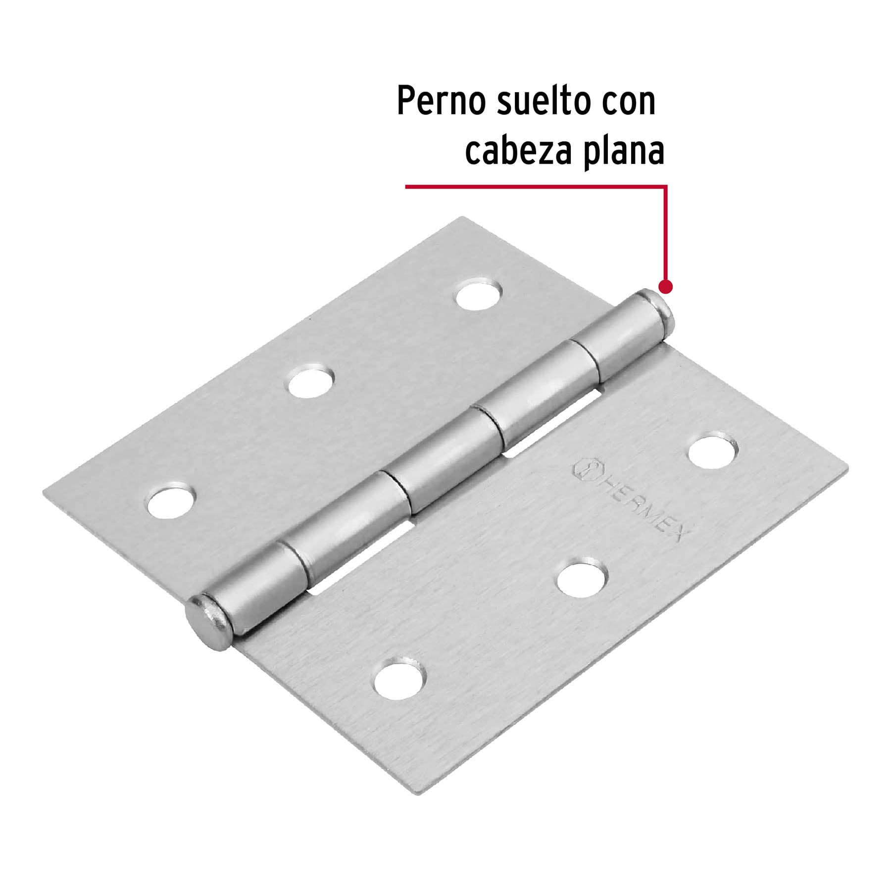 Bisagra cuadrada 3', cromo mate, cabeza plana, Basic BC-303PP 23687 MM1