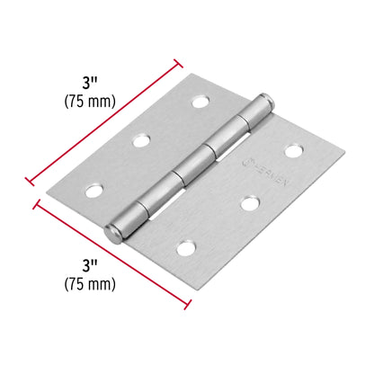 Bisagra cuadrada 3', cromo mate, cabeza plana, Basic BC-303PP 23687 MM1