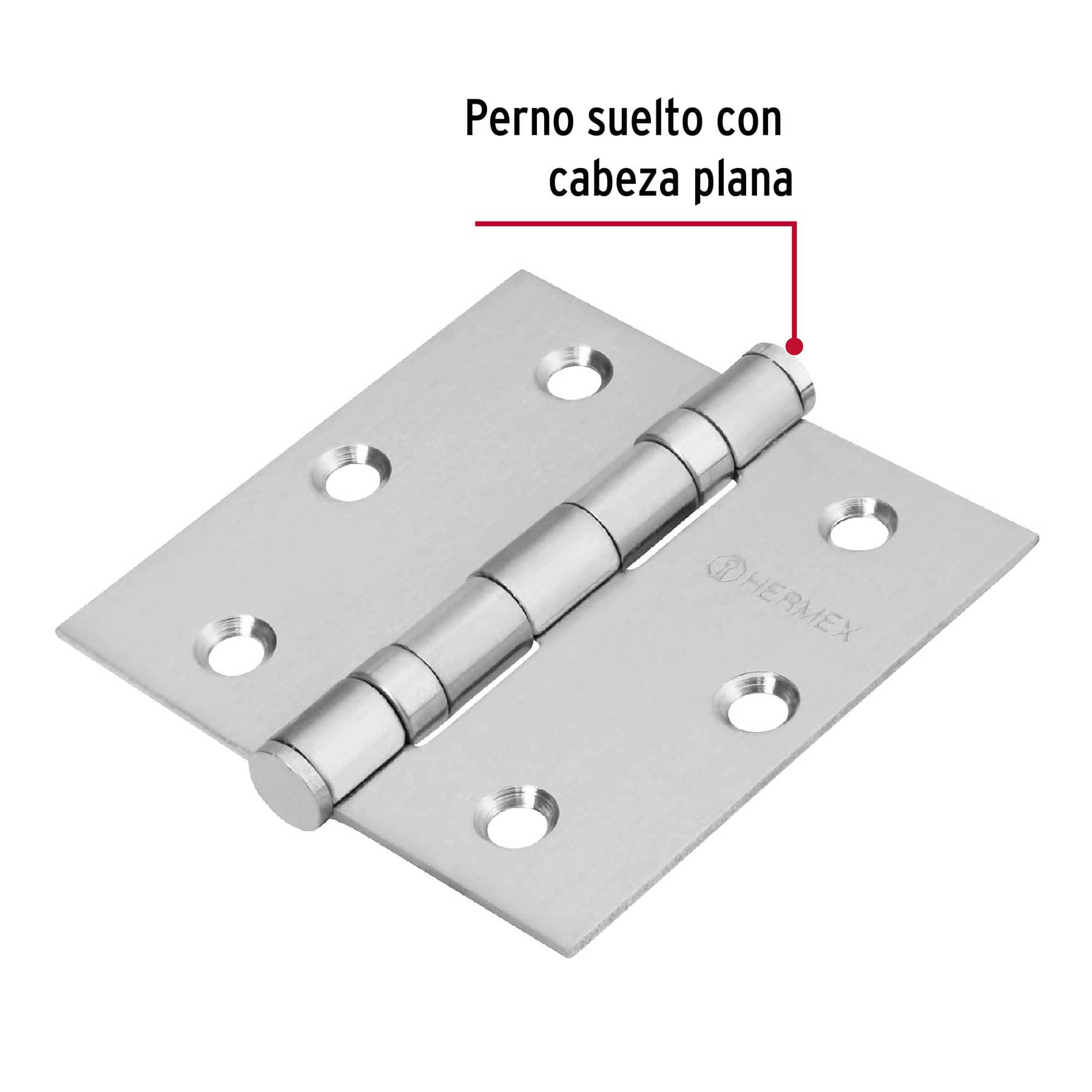 Bisagra cuadrada 3' acero inox, cabeza plana, Hermex BC-304P 43227 MM00