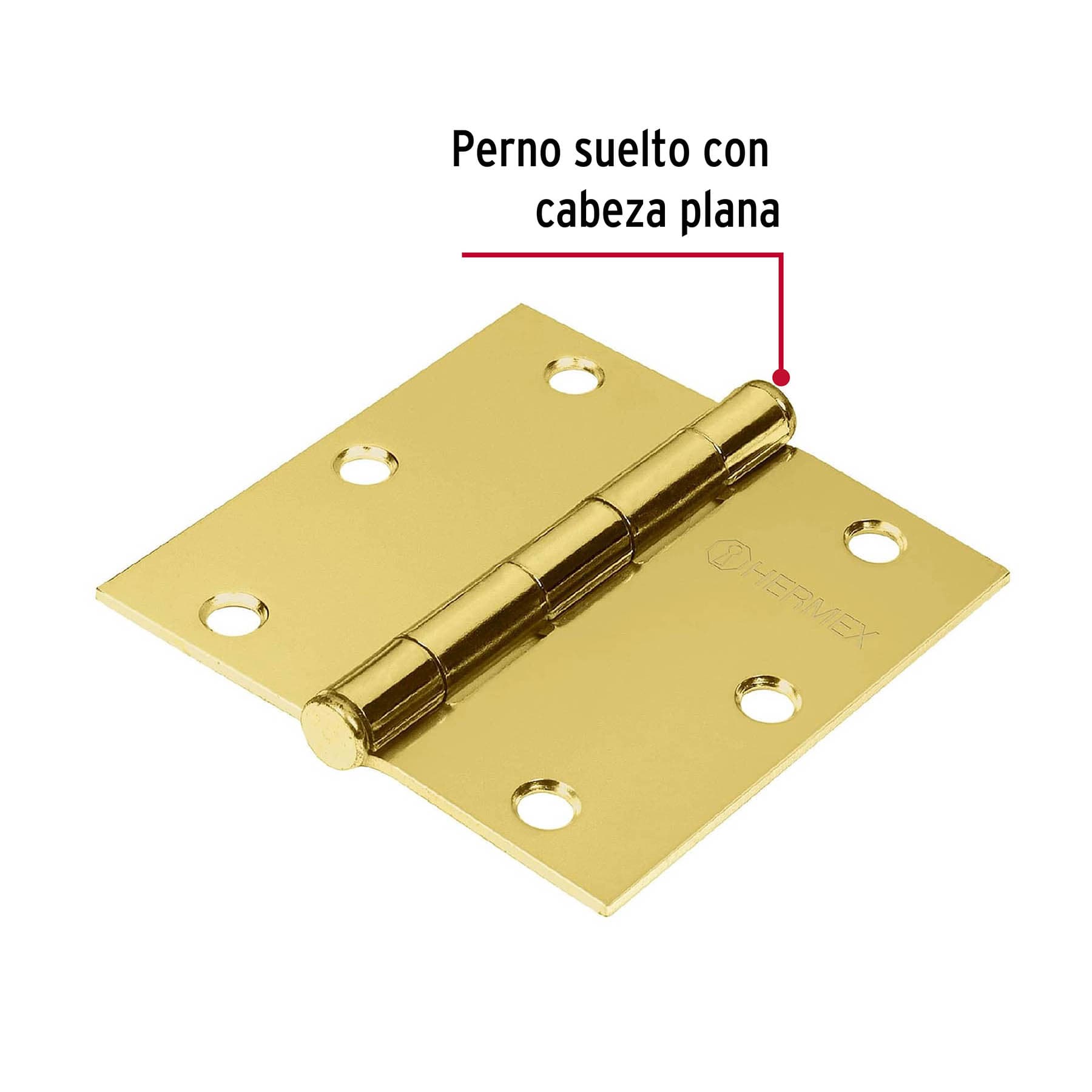 Bolsa c/2 bisagras cuadradas 3-1/2', latonado, cabeza plana BC-351PB 43243 MM0