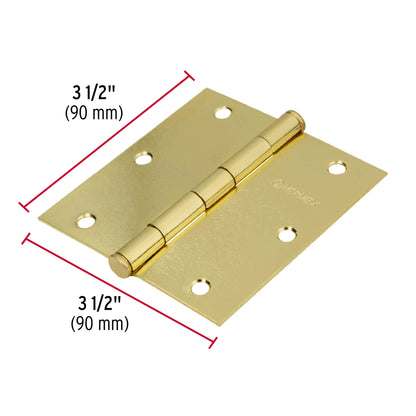 Bisagra cuadrada 3-1/2',latonado, cabeza plana, Hermex Basic BC-351PP 23685 MM1