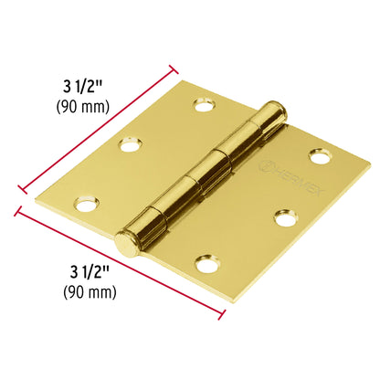 Bisagra cuadrada 3-1/2' acero latonado, cabeza plana, Hermex BC-351P 43238 MM0