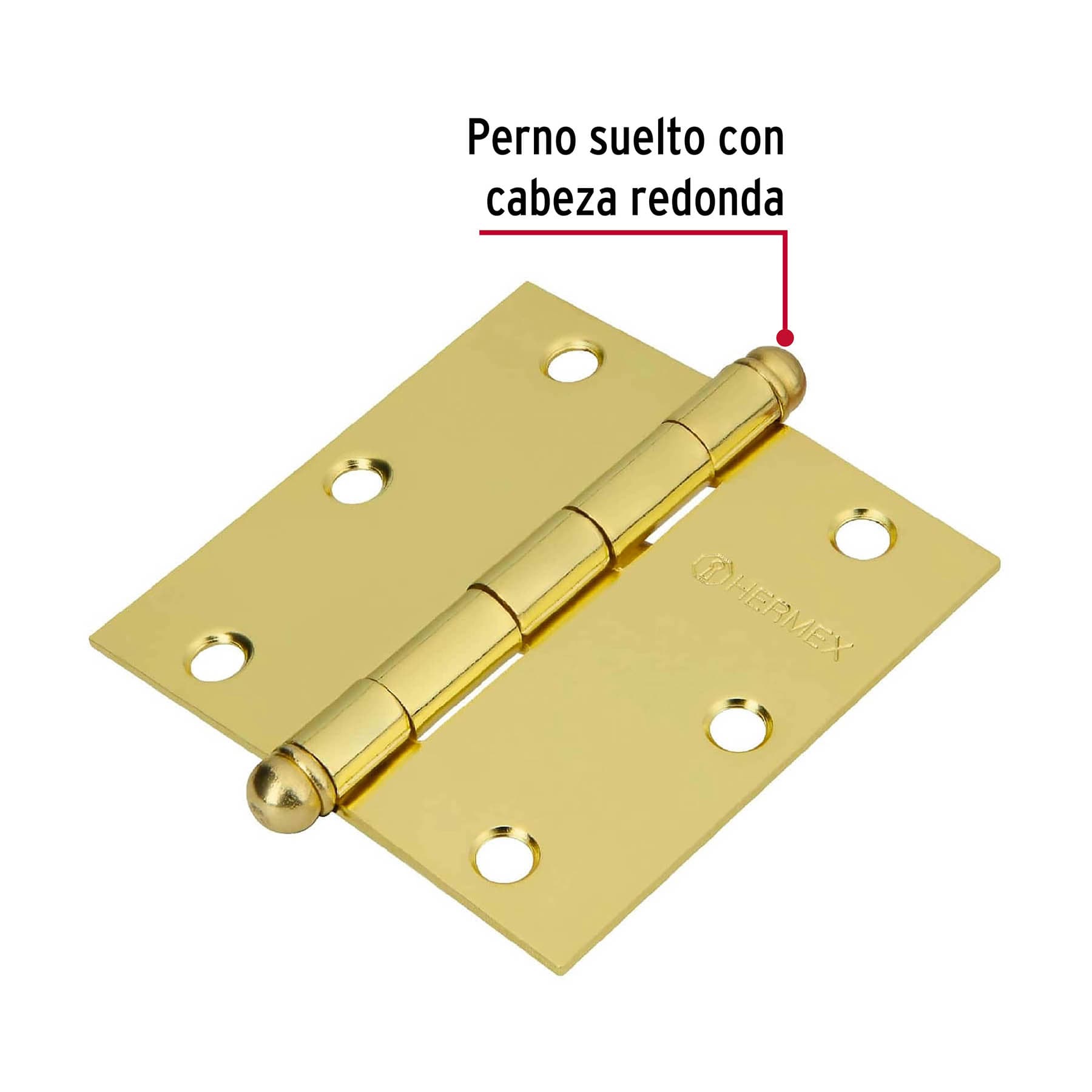 Bolsa c/2 bisagras cuadradas 3-1/2' latonado,cabeza redonda BC-351RB 43241 MM0