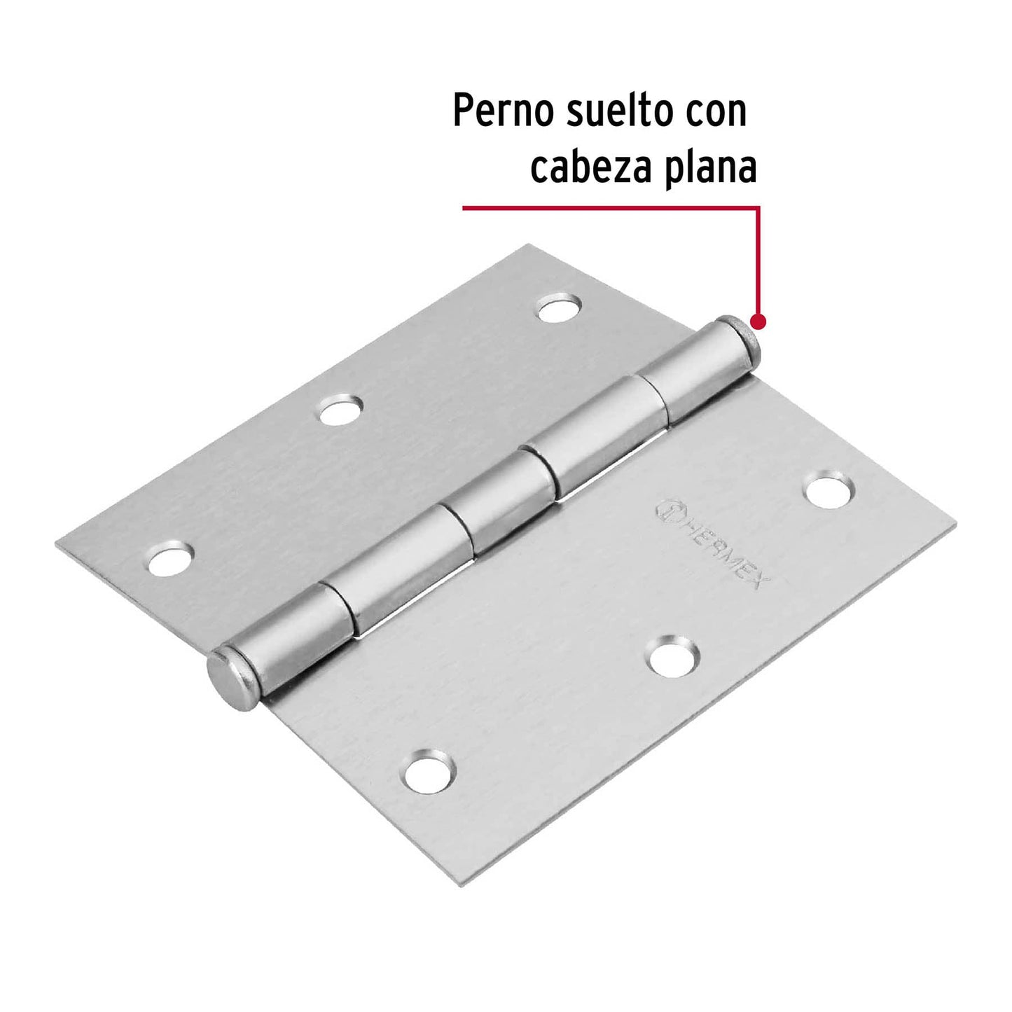 Bisagra cuadrada 3-1/2', cromo mate, cabeza plana, Basic BC-353PP 23688 MM1