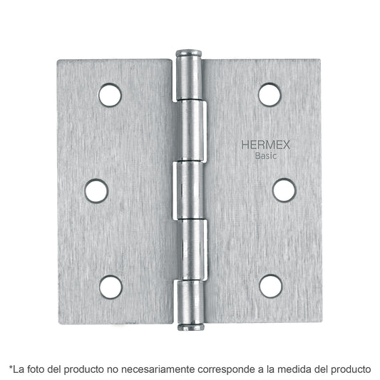 Bisagra cuadrada 3-1/2', cromo mate, cabeza plana, Basic BC-353PP 23688 MM1