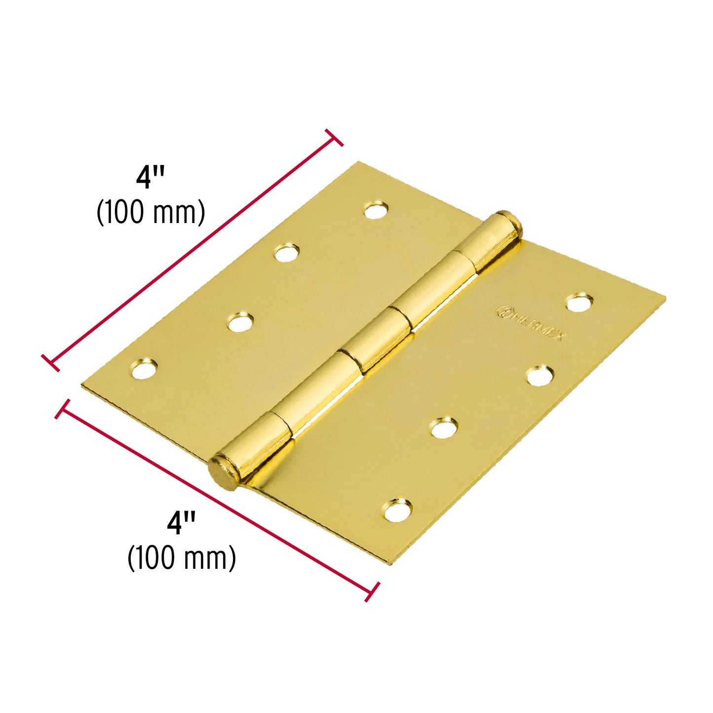 Bisagra cuadrada, 4',latonado, cabeza plana, Hermex Basic BC-401PP 23686 MM1