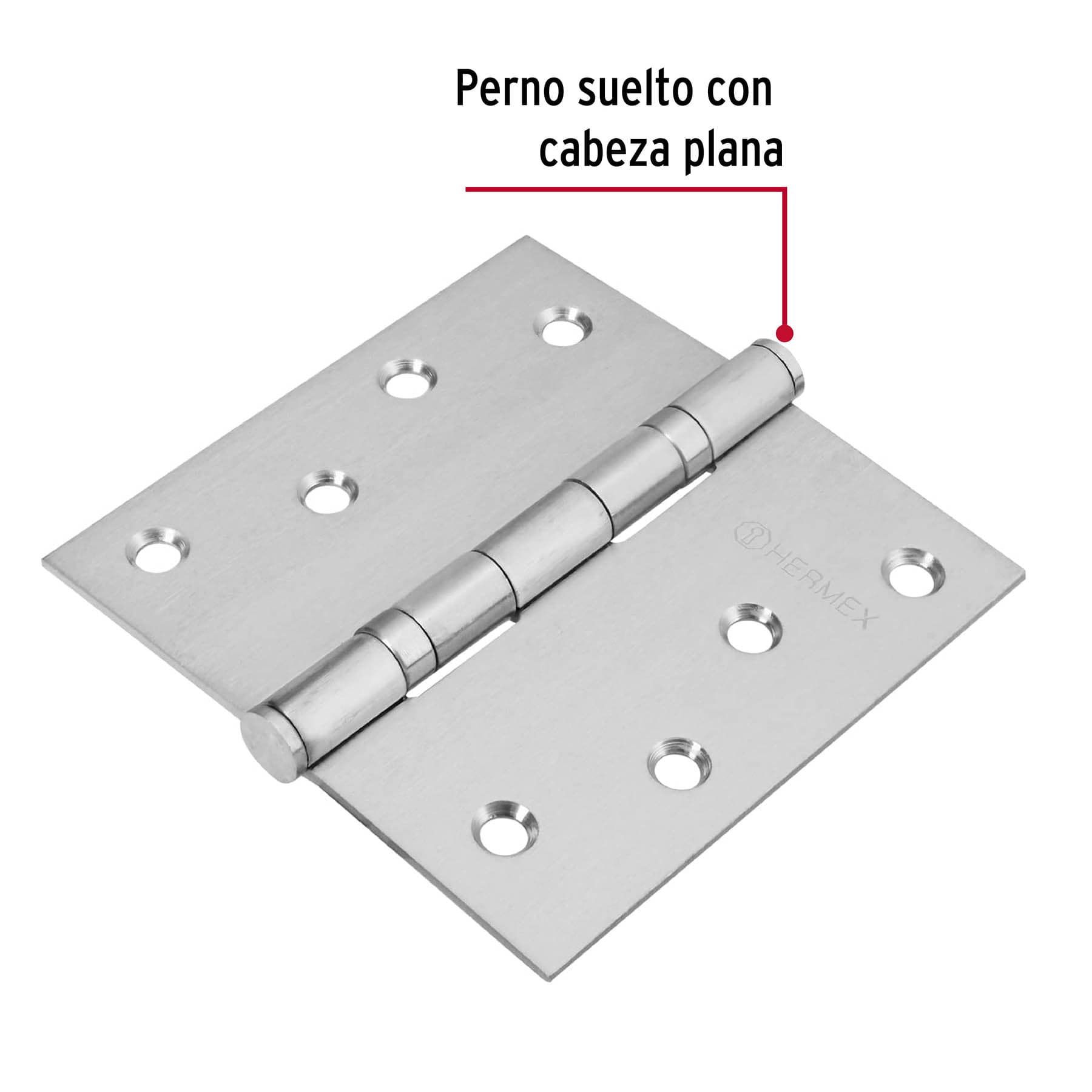 Bisagra cuadrada 4' acero inox, cabeza plana, Hermex BC-404P 43229 MM00