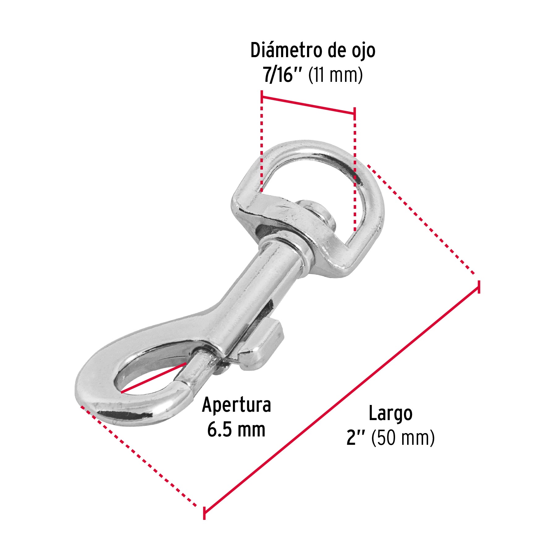 Bandola de zinc de 7/16' giratoria, Fiero BDZ-2 44029 MM00