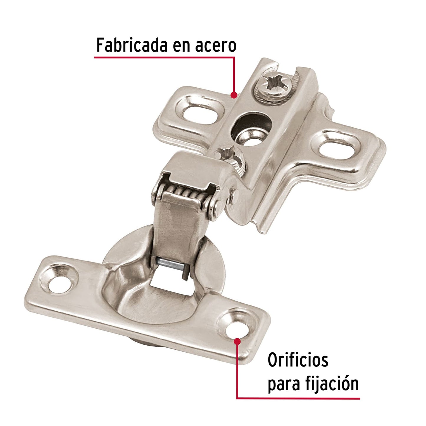 Bolsa c/2 bisagras bidimensionales de 95° cobertura interna BIDI-95I 43158 MM0