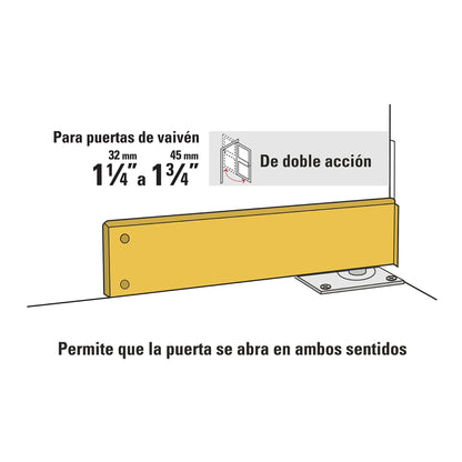 Bisagra de piso doble acción, acero latonado, Hermex BIP-151 43180 MM0