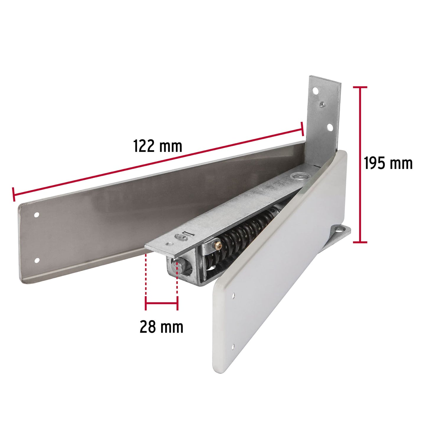 Bisagra de piso doble acción, acero cromado, Hermex BIP-153 43181 MM0