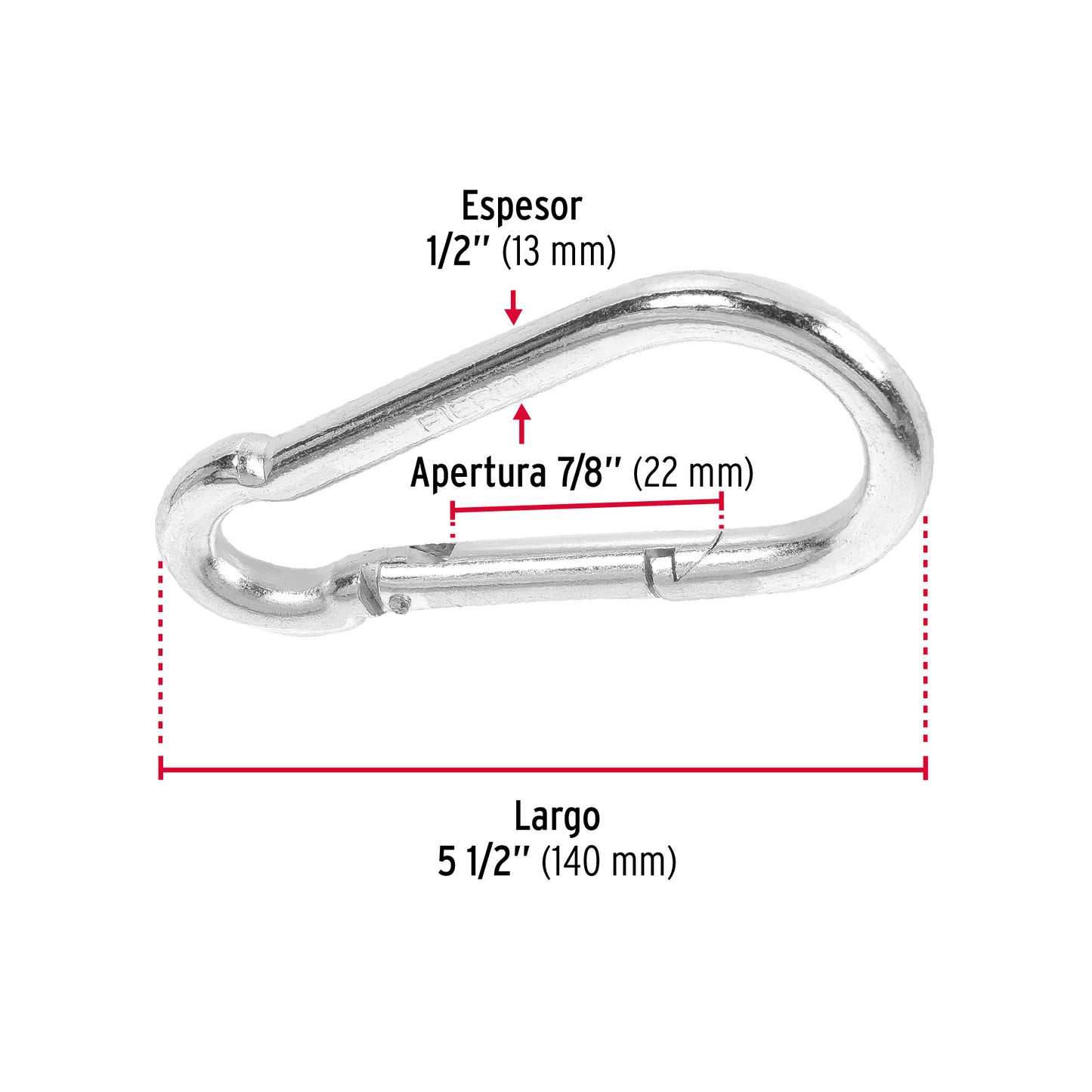 Bandola mosquetón de acero 1/2', Fiero BMA-1/2 44041 MM00