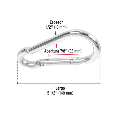 Bandola mosquetón de acero 1/2', Fiero BMA-1/2 44041 MM00