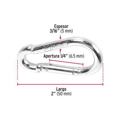 Bandola mosquetón de acero 3/16', Fiero BMA-3/16 44037 MM00