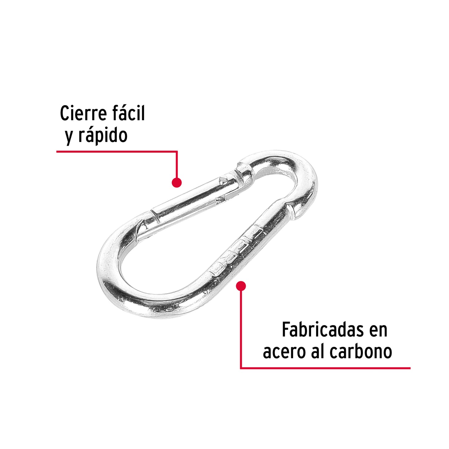 Bandola mosquetón de acero 3/16', Fiero BMA-3/16 44037 MM00