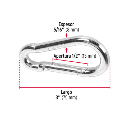 Bandola mosquetón de acero 5/16', Fiero BMA-5/16 44039 MM00