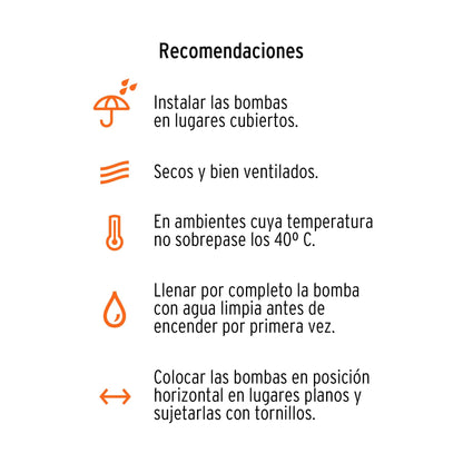 Bomba centrífuga para agua modelo europeo, 1 HP, Expert BOAC-1 10074 MM0