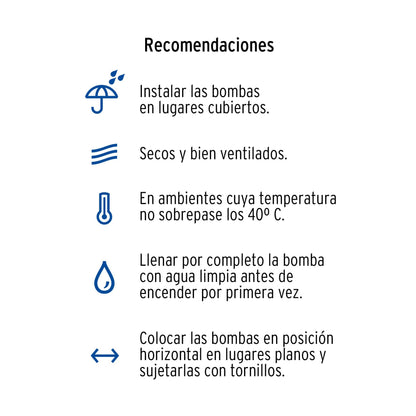 Bomba periférica 1/2 HP, altura máxima 30 m, Foset BOAP-1/2F2 46237 MM1