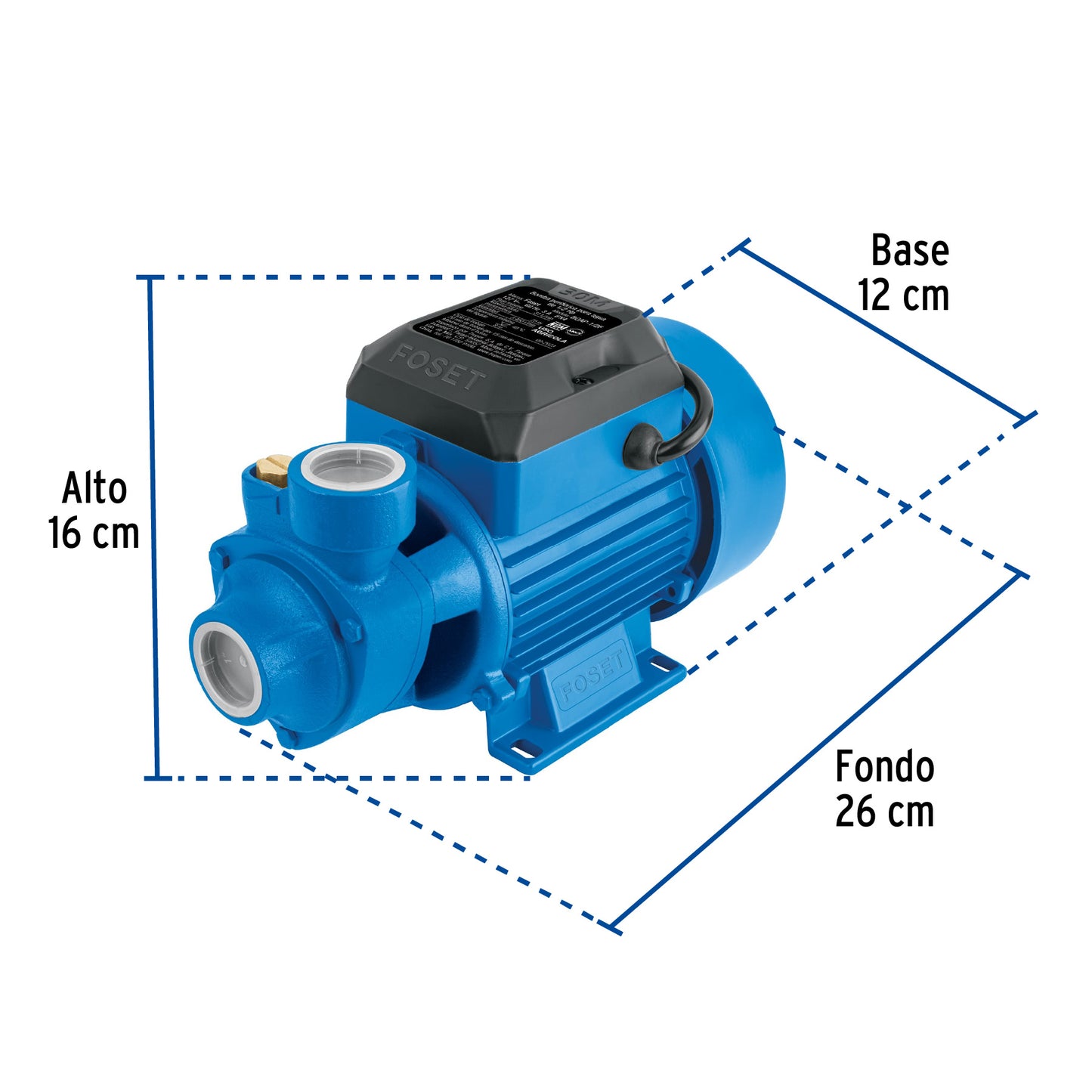 Bomba periférica 1/2 HP, altura máxima 30 m, Foset BOAP-1/2F2 46237 MM1