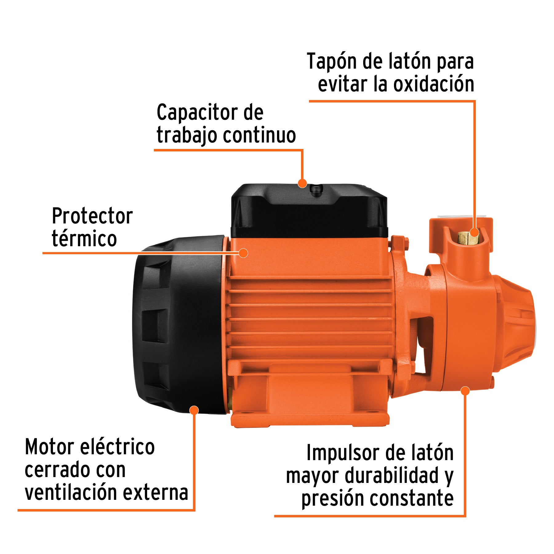 Bomba periférica 1 HP, altura máxima 70 m, Truper Expert BOAP-1 10070 MM0