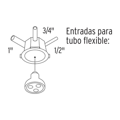 Bote integral de 10 cm, aro interno de 8 cm, Volteck BOIN-1008 48374 MM00