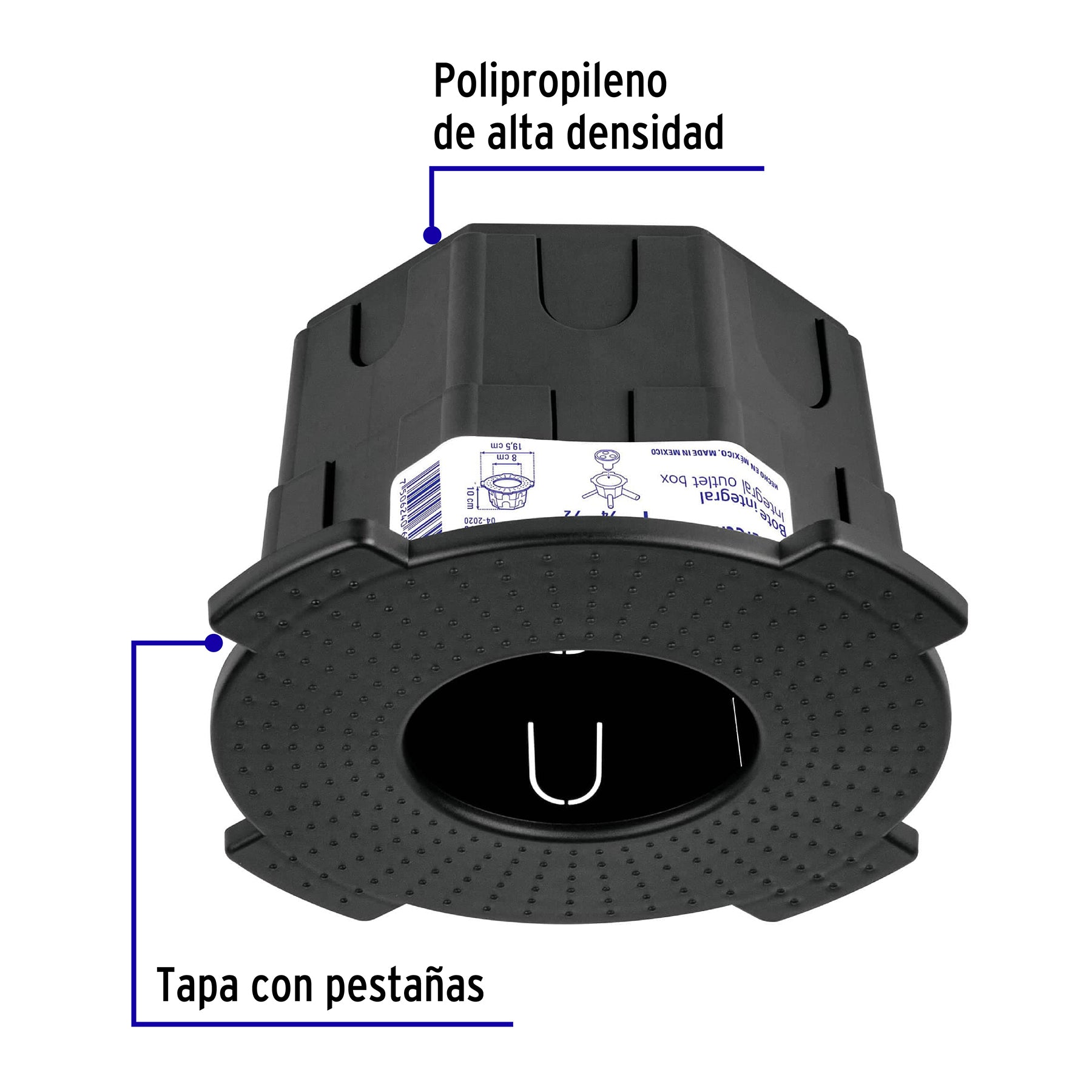 Bote integral de 10 cm, aro interno de 8 cm, Volteck BOIN-1008 48374 MM00