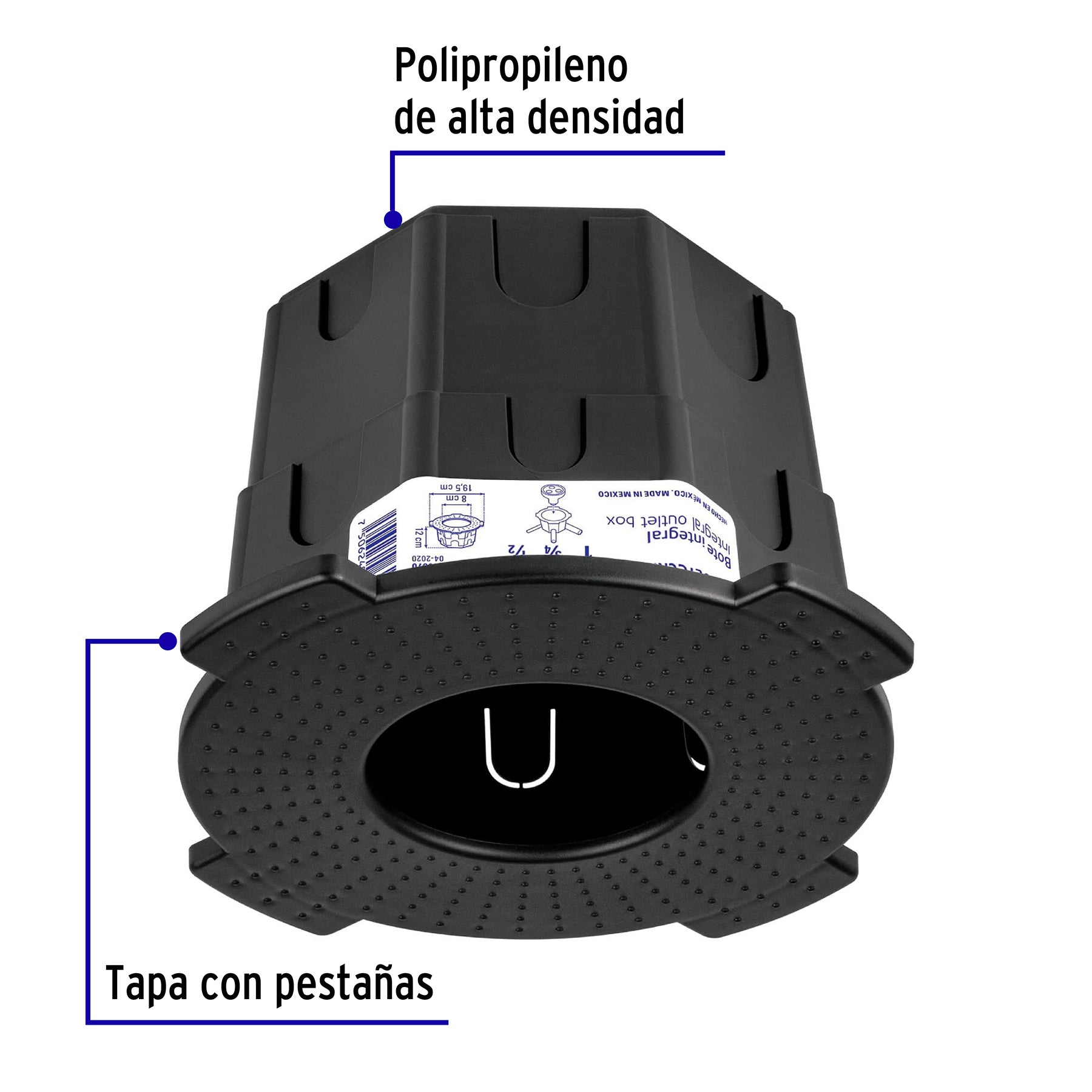 Bote integral de 12 cm, aro interno de 8 cm, Volteck BOIN-1208 48370 MM00