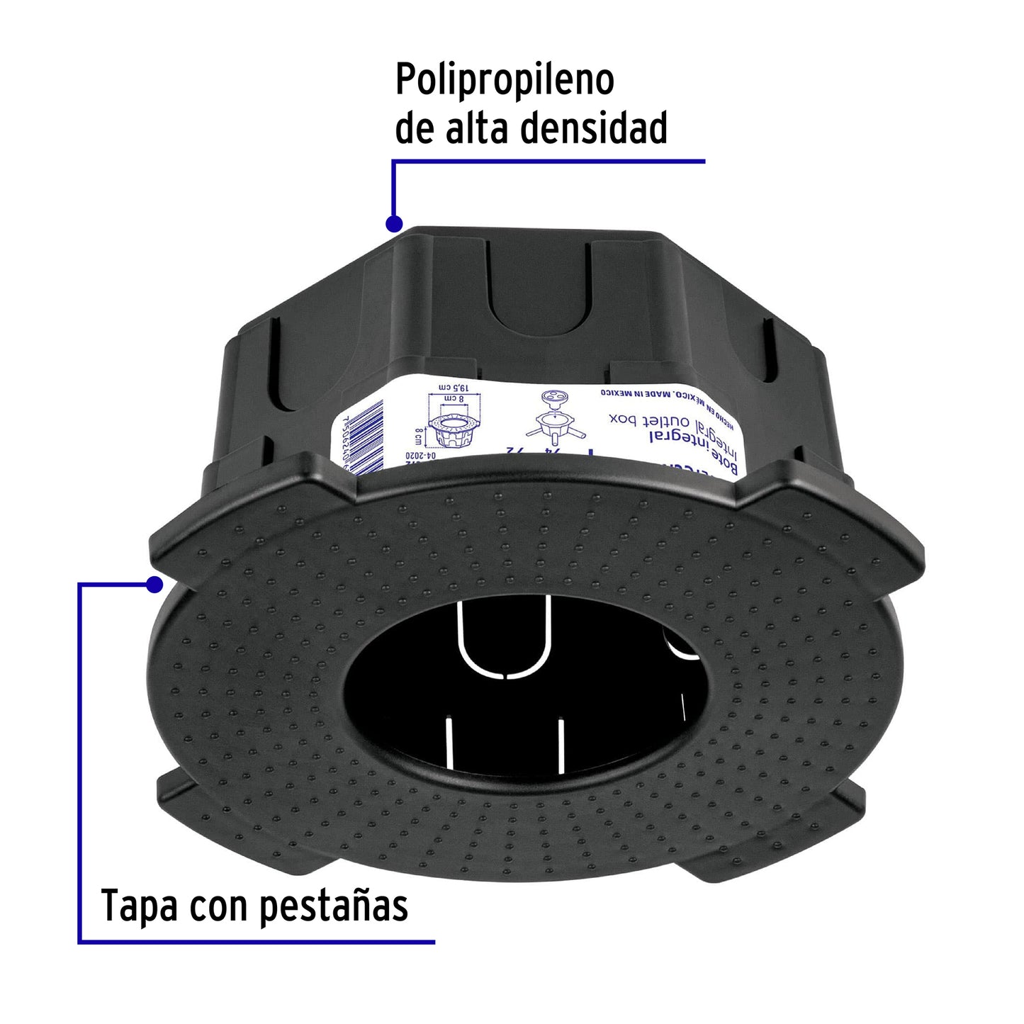 Bote integral de 8 cm, aro interno de 8 cm, Volteck BOIN-808 48372 MM00