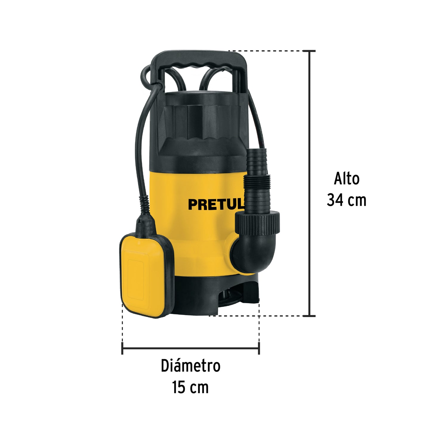 Bomba sumergible plástica, 1-1/2 HP para agua sucia, Pretul BOS-1-1/2SPP  27199 MM1