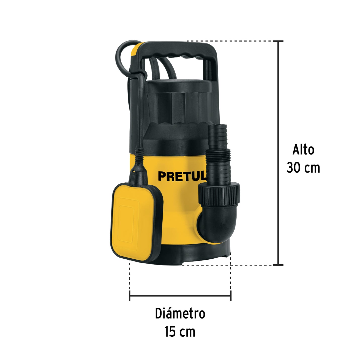 Bomba sumergible plástica, 1 HP para agua limpia, Pretul BOS-1LPP 27197 MM1