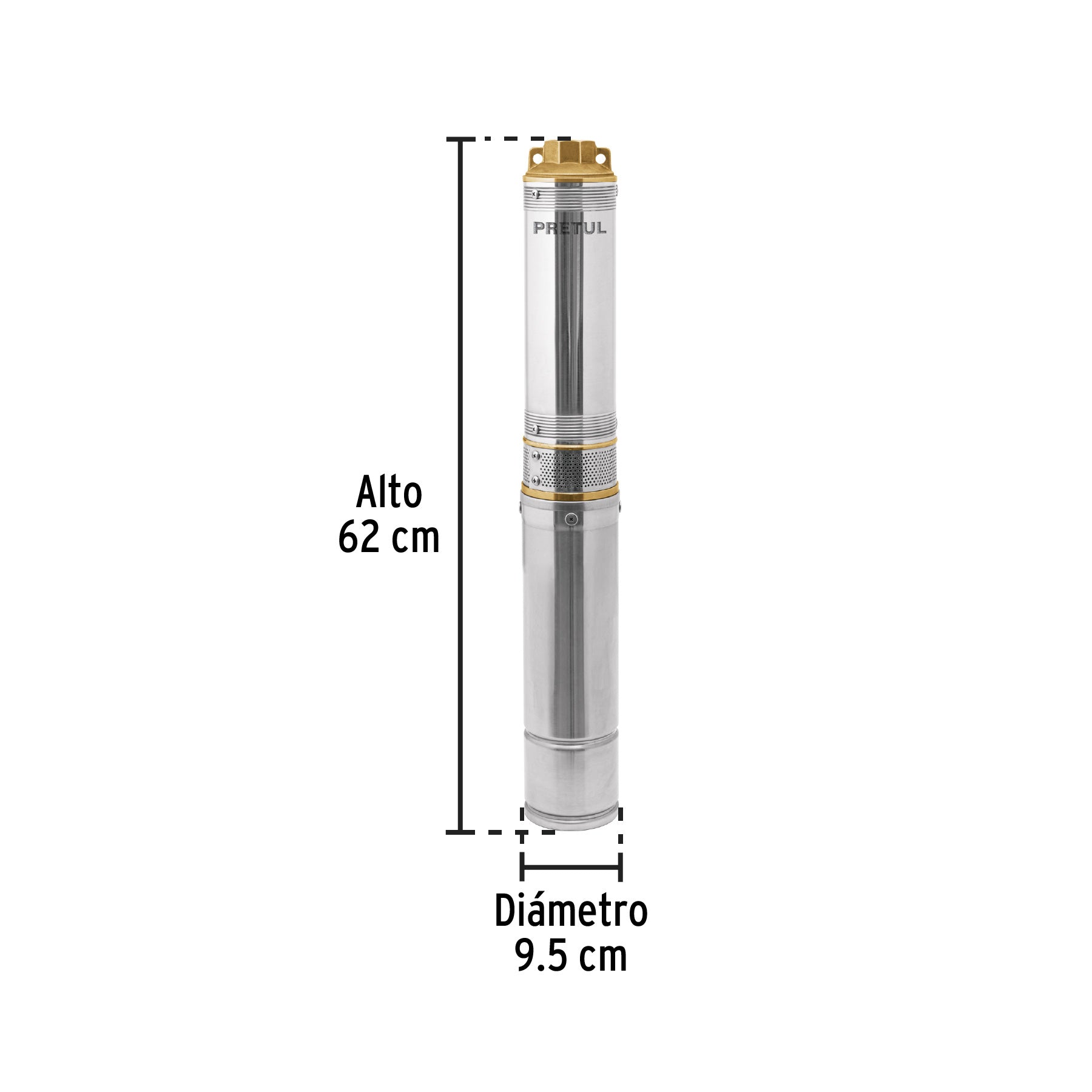 Bomba sumergible, tipo bala, 3/4 HP, agua limpia, Pretul BOS-3/4LMP 28204 MM00