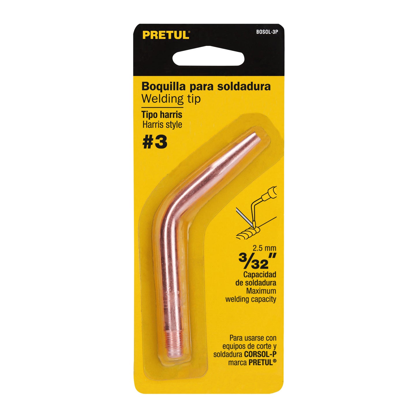 Boquilla para soldar # 3, Pretul BOSOL-3P 21533 MM00