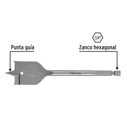 Broca plana de manita 1-1/4' para madera, Pretul BPP-1-1/4   28106 MM00