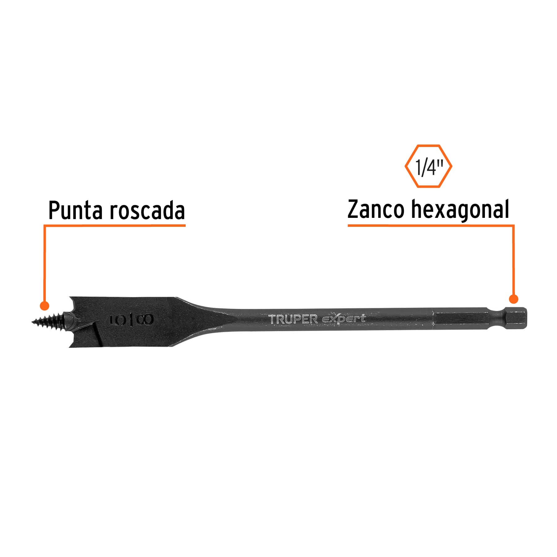 Broca plana de manita 5/8' para madera, Truper Expert BPX-5/8 101511 MM00