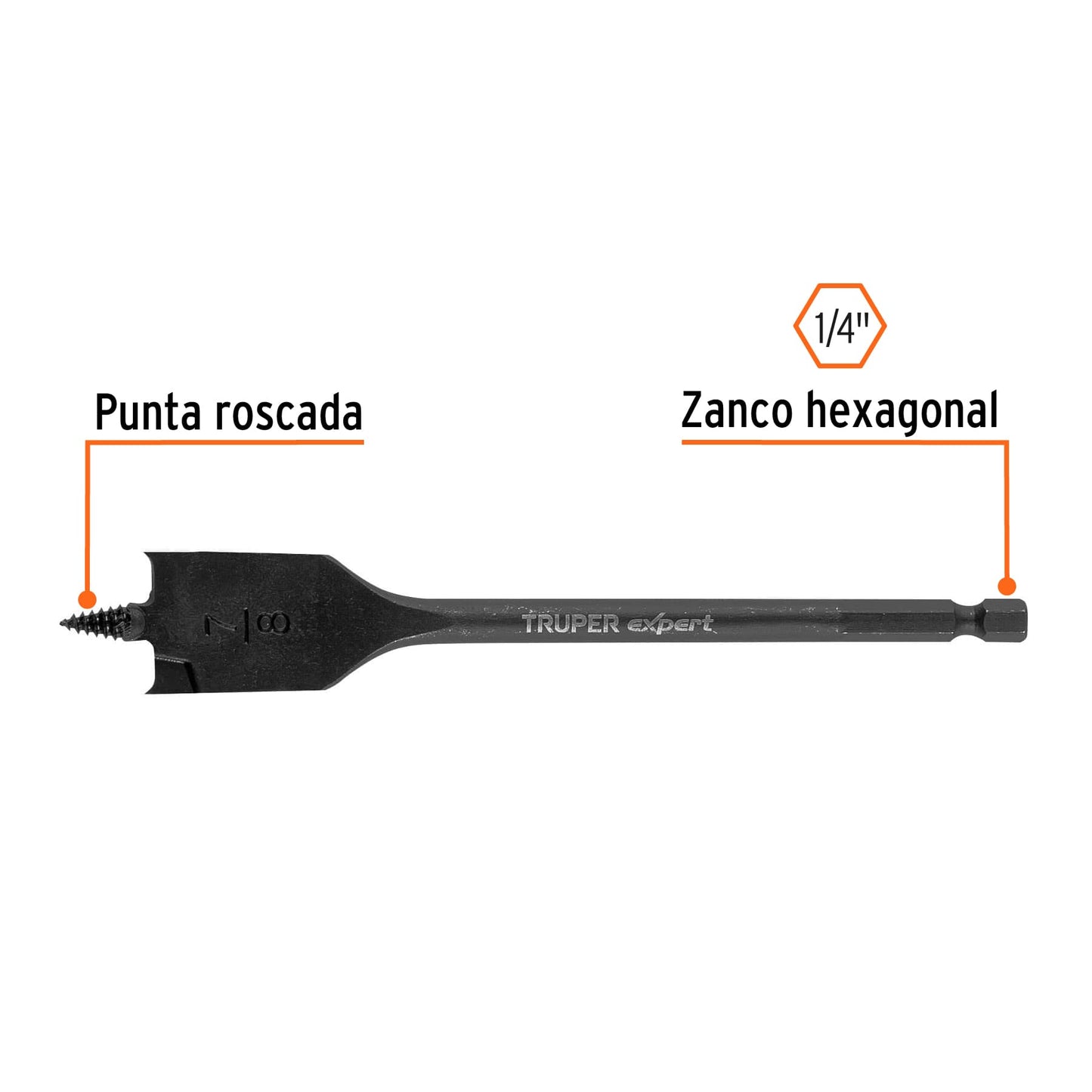 Broca plana de manita 7/8' para madera, Truper Expert BPX-7/8 101513 MM00