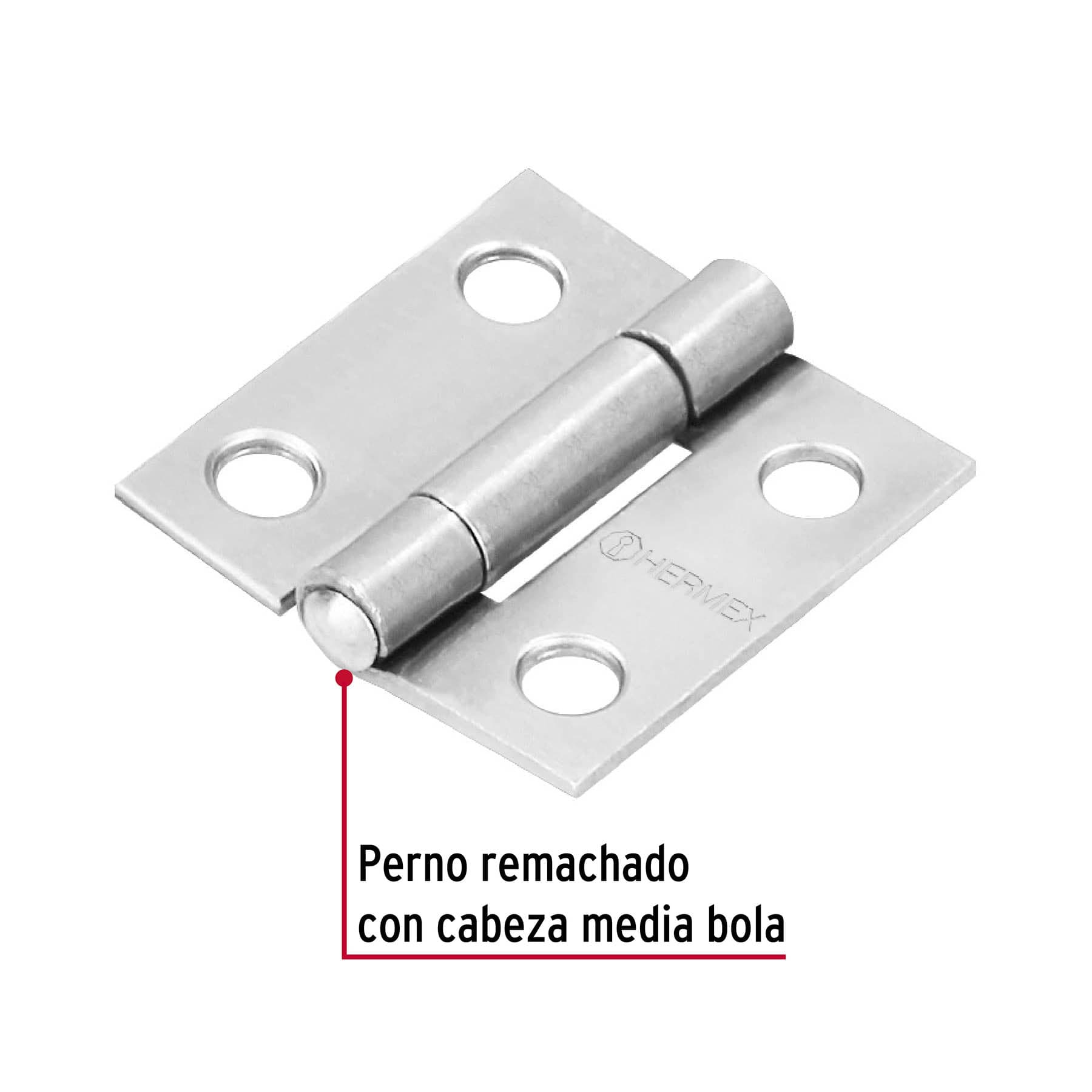 Bisagra rectangular 1' acero pulido, Hermex BR-100 43185 MM0