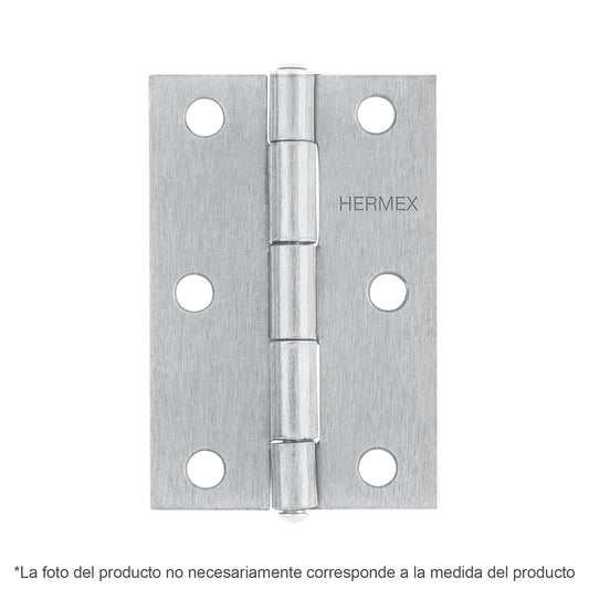 Bisagra rectangular 1' acero pulido, Hermex BR-100 43185 MM0