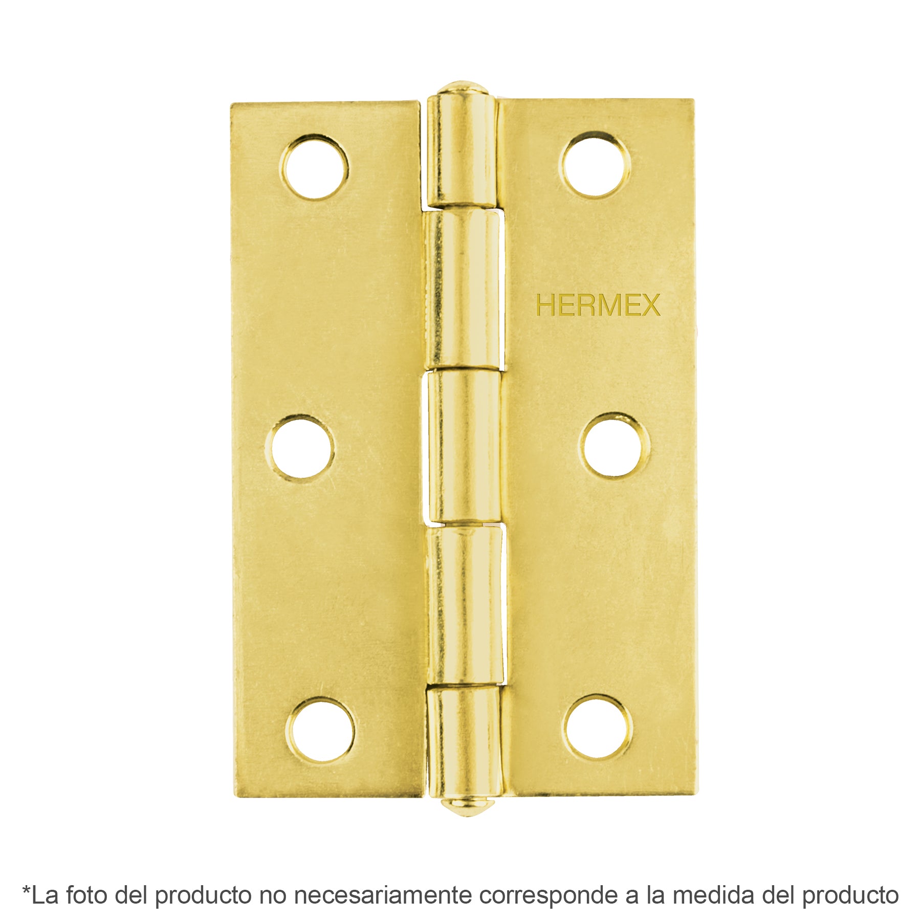 Bisagra rectangular 1' acero latonado, Hermex BR-101 43192 MM0