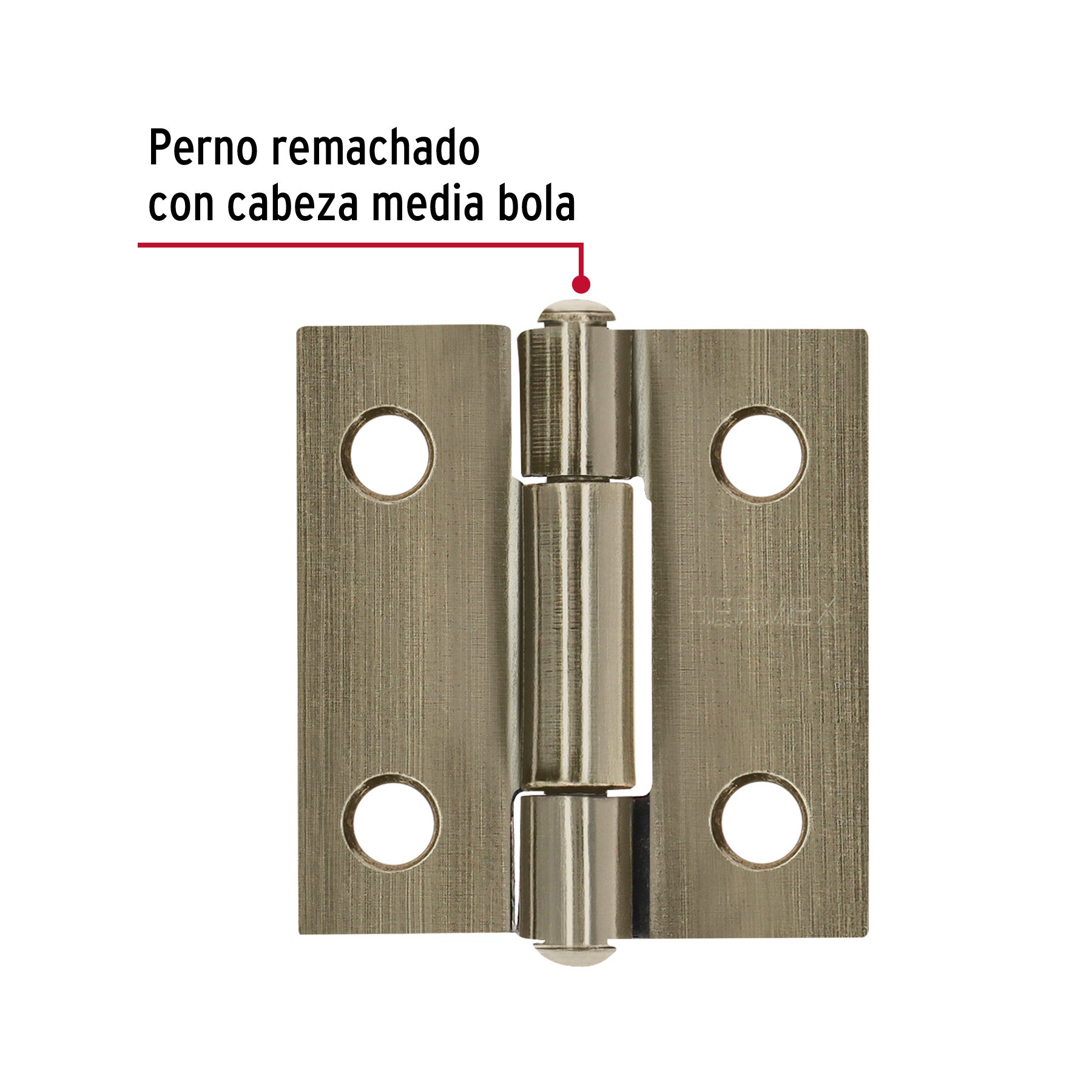 Bisagra rectangular 1' latón antiguo, Hermex BR-102 46909 MM00