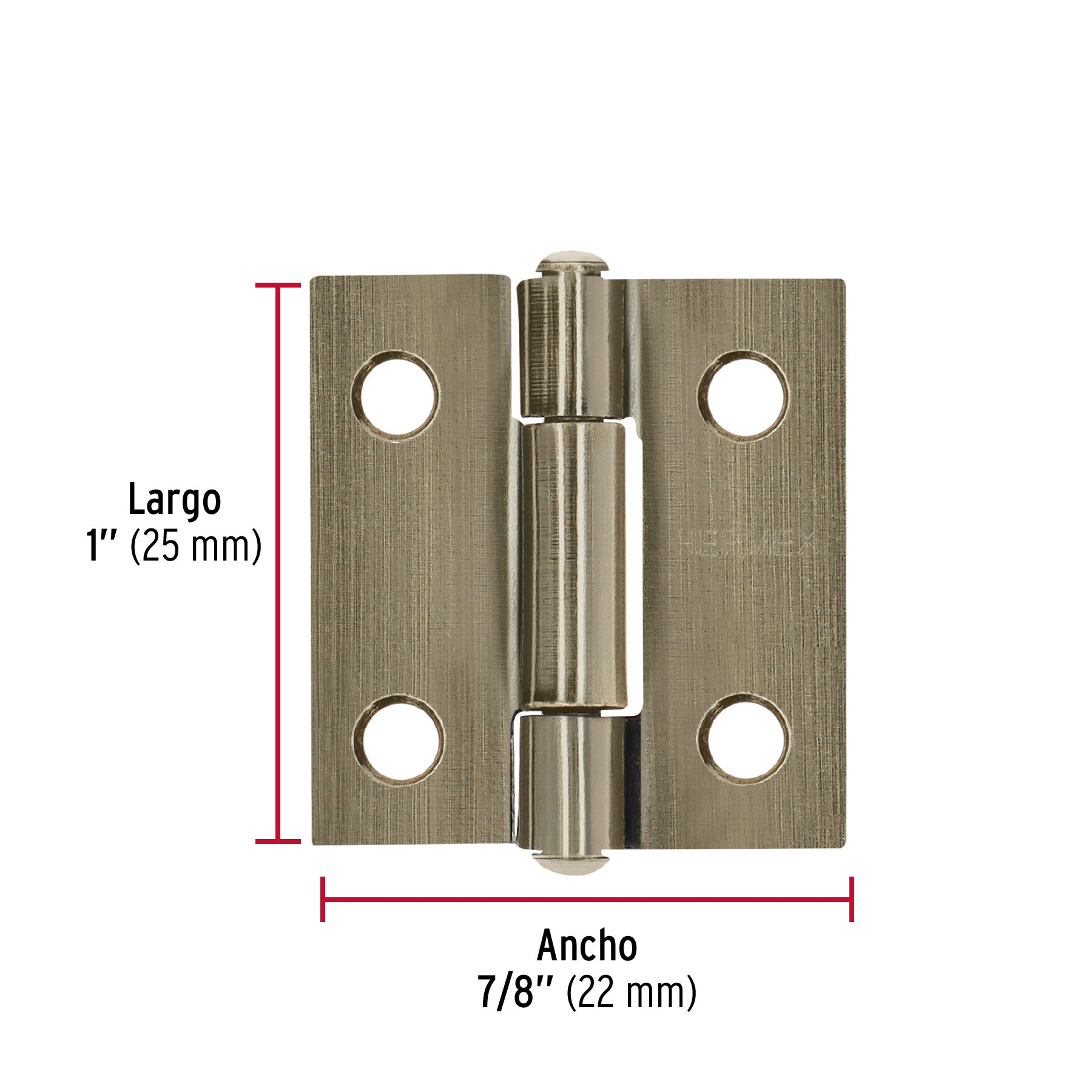 Bisagra rectangular 1' latón antiguo, Hermex BR-102 46909 MM00