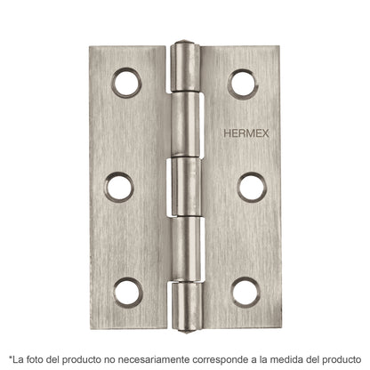 Bisagra rectangular 1' acero inoxidable, Hermex BR-104 43199 MM0