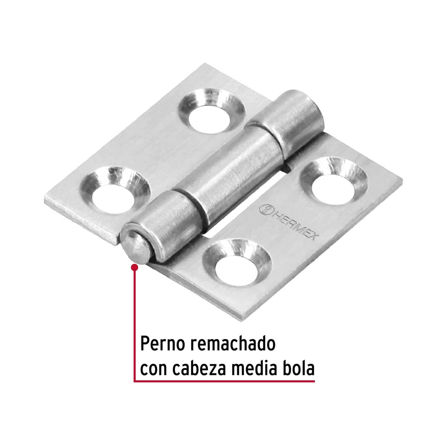 Bisagra rectangular 1' acero inoxidable, Hermex BR-104 43199 MM0