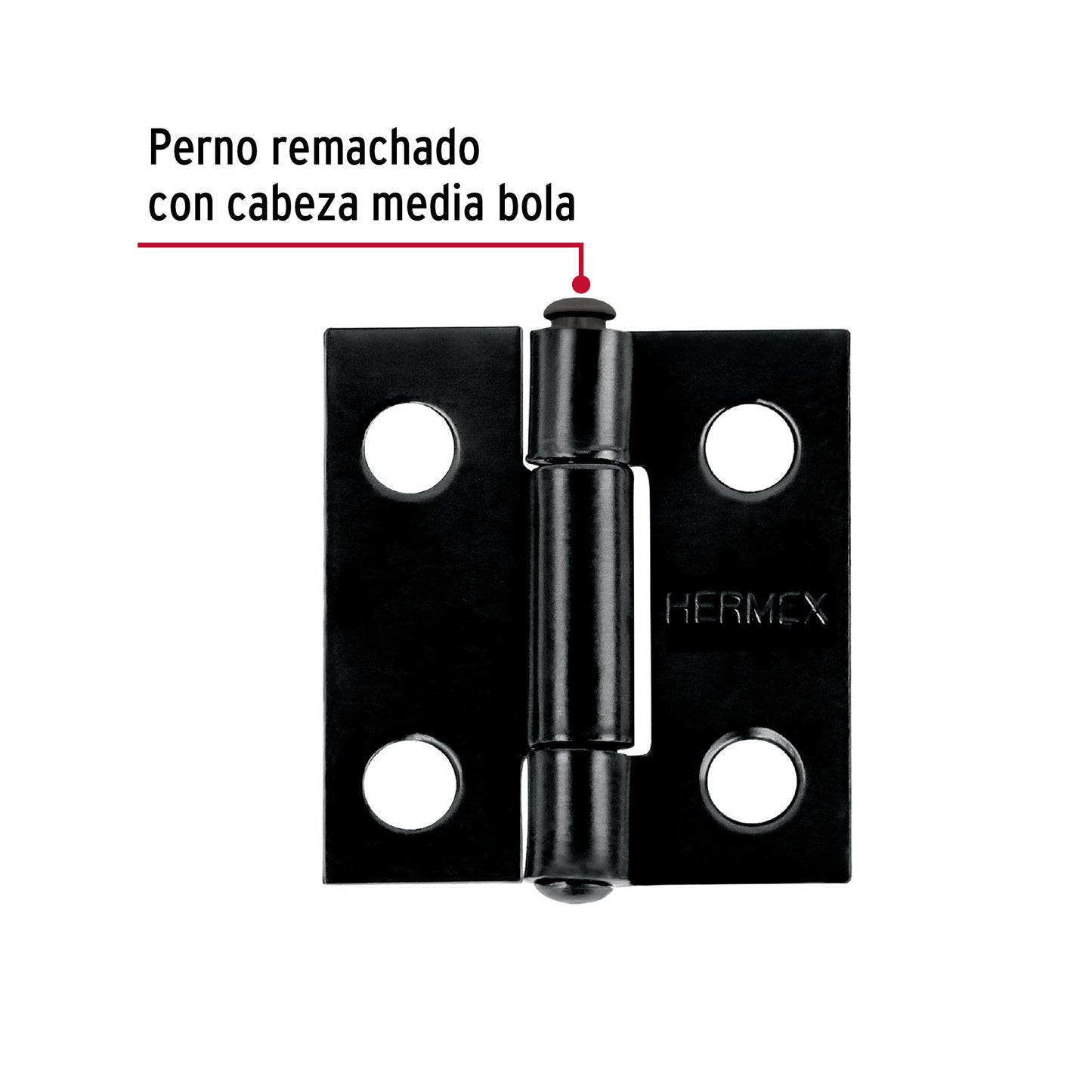 Bisagra rectangular 1' negra, Hermex BR-106 45632 MM0