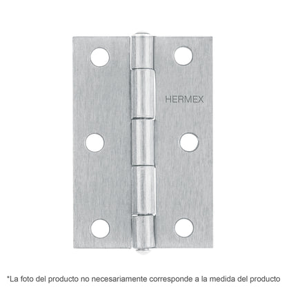 Bisagra rectangular 1-1/2' acero pulido, Hermex BR-150 43186 MM0