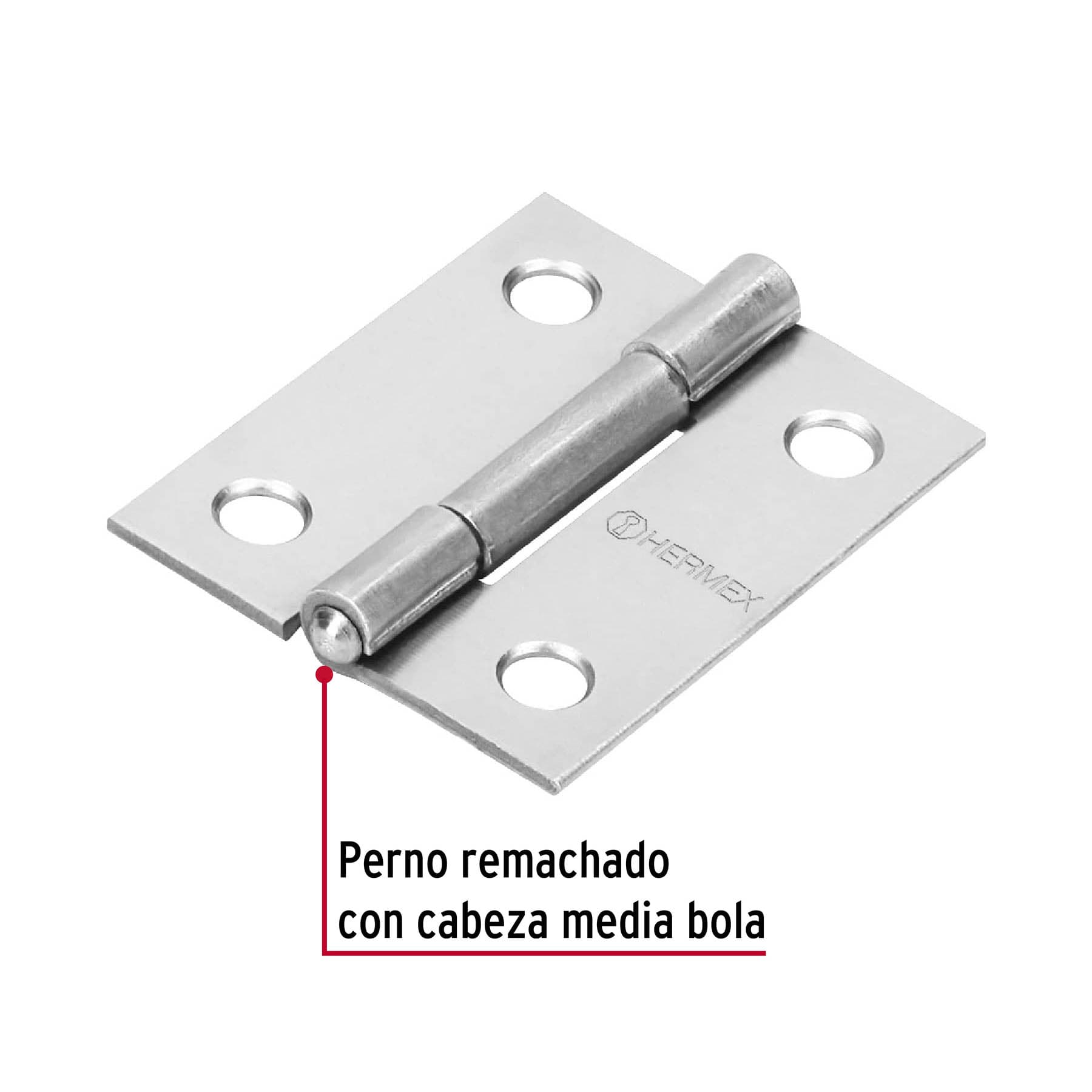 Bisagra rectangular 1-1/2' acero pulido, Hermex BR-150 43186 MM0