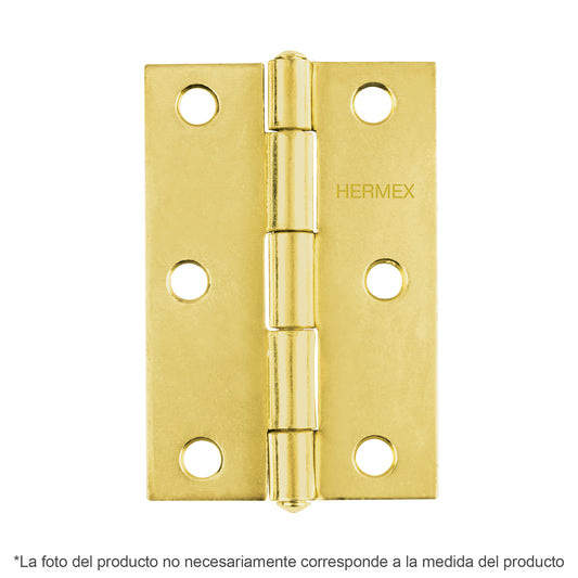 Bisagra rectangular 1-1/2' acero latonado, Hermex BR-151 43193 MM0