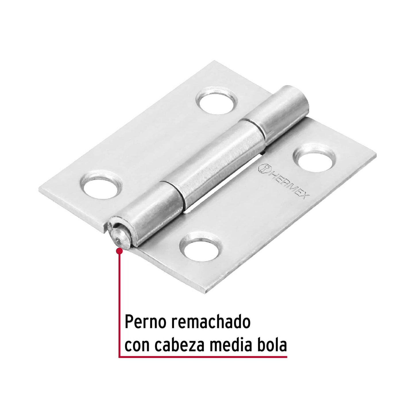 Bisagra rectangular 1-1/2' acero inoxidable, Hermex BR-154 43200 MM0