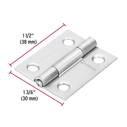 Bisagra rectangular 1-1/2' acero inoxidable, Hermex BR-154 43200 MM0